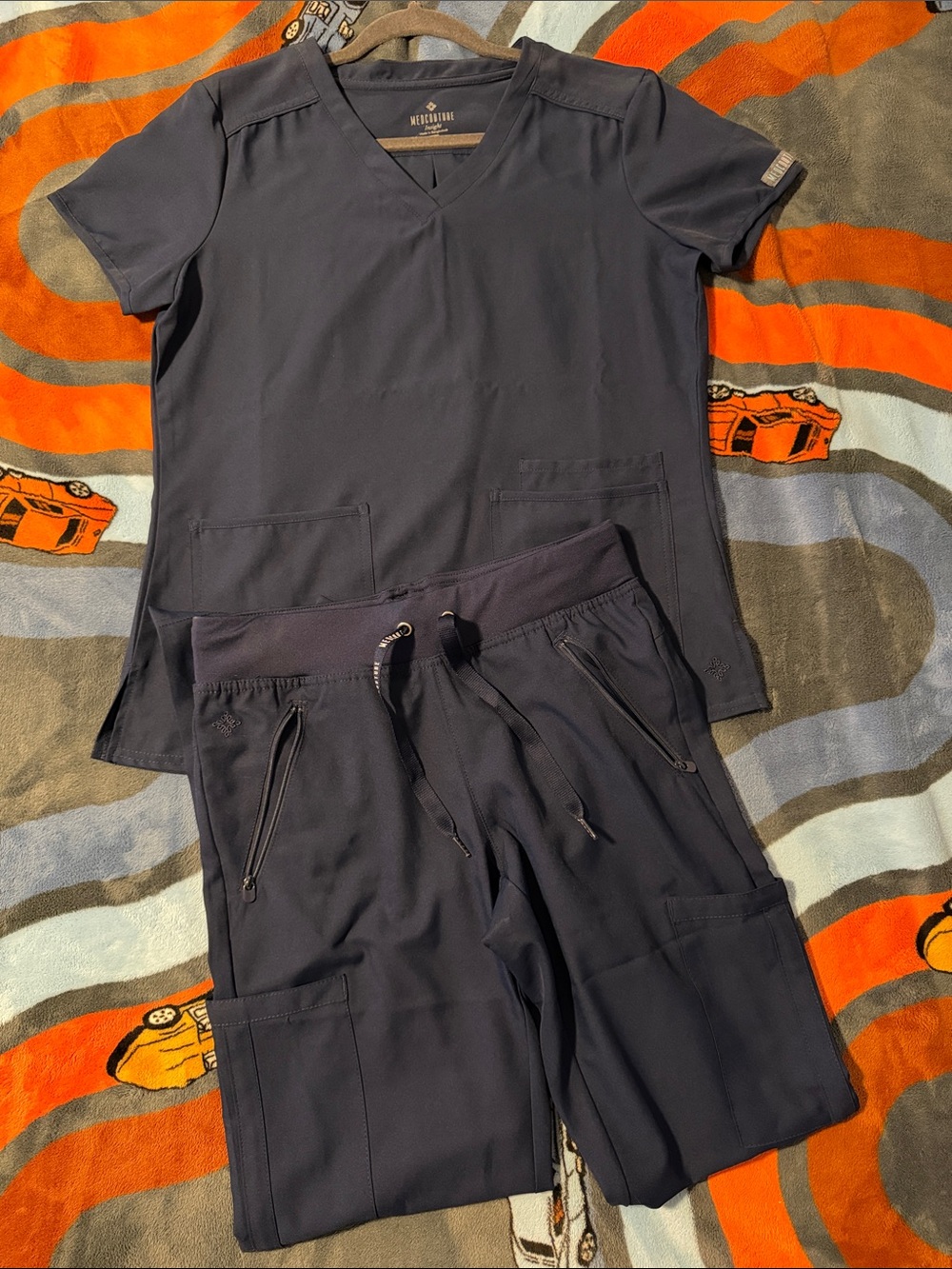 Med Couture Navy Athletic Scrub Set